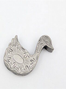 Trinket Figure Goose duck Signed Torino Pewter 1.8"